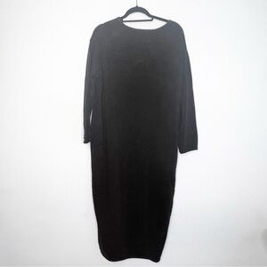 Black Crane Sweatshirt Dress